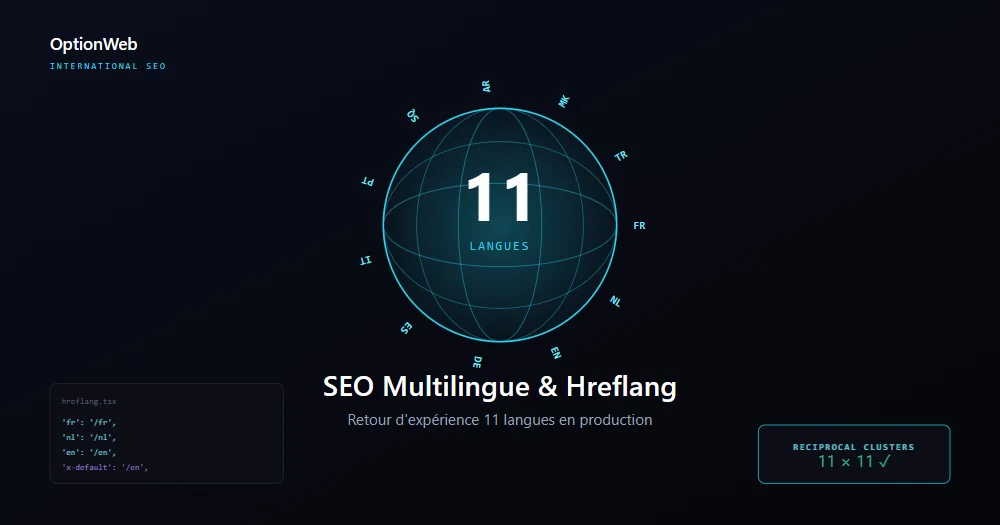 Globi me shigjeta që lidhin 11 flamuj vendesh për SEO shumëgjuhësh