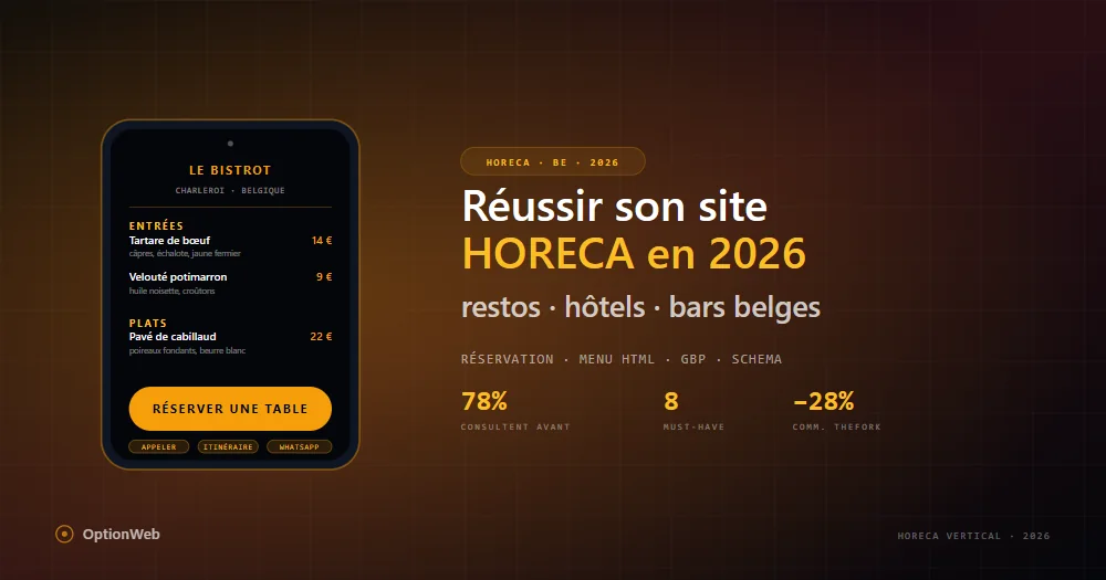 Faqe web restoranti belg me menu interaktiv dhe buton rezervimi
